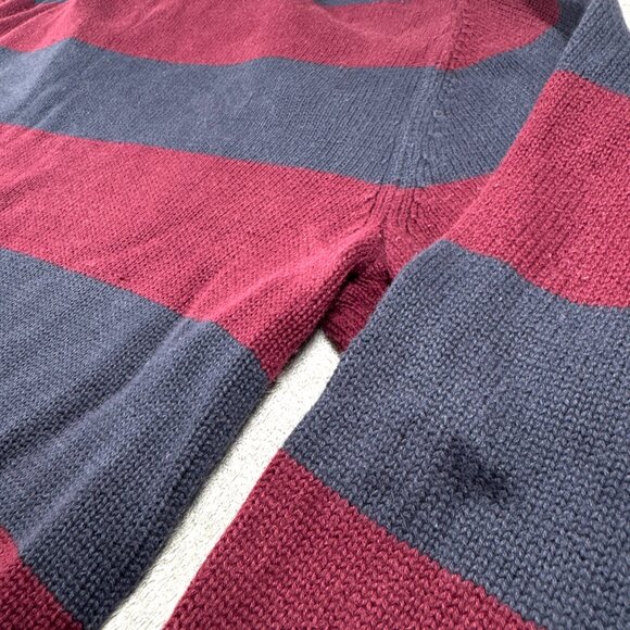 Nautica Mens 3X Red Navy Stripe Cotton Quarter Zip Pullover Sweater Big Tall - Picture 10 of 12